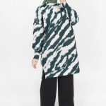 10364 Puane Scuba Kumaş Zebra Desenli Sweatshirt-Haki