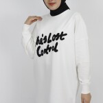 10335 Puane 2 İp Kumaş Yün Bakılı Sweatshirt-EKRU