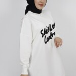 10335 Puane 2 İp Kumaş Yün Bakılı Sweatshirt-EKRU