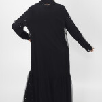 3013 İnci Detaylı Tül Abaya