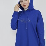 23299 2 İp Kumaş Yazı Baskılı Sweatshirt-SAKS