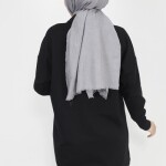 23296 2 İp Kumaş Yaka Fermuar Detaylı Sweatshirt-SİYAH