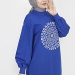 71143 2 İp Kumaş Nakış Ve Taş Detaylı Sweatshirt-SAKS