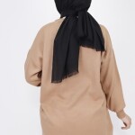 8048 İnci Ve Taş Desenli Triko Tunik-CAMEL