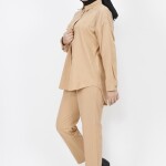 6939 Gabardin Kumaş Taş Detaylı 2 Li Takım-CAMEL