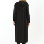 15172  PUANE İKİ İPLİK KUMAŞ KETEN GARNİLİ KAP- SİYAH