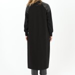 15178 PUANE İKİ İPLİK KUMAŞ DERİ GARNİLİ KAP-SİYAH