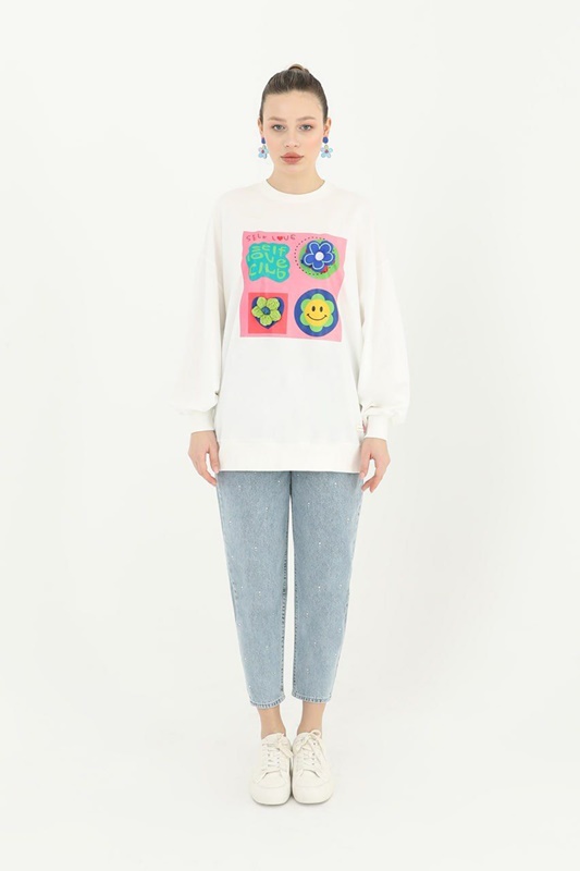 18156 Puane Taş Detaylı Mom Jeans Pantolon