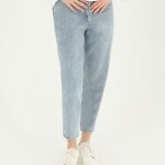 18156 Puane Taş Detaylı Mom Jeans Pantolon